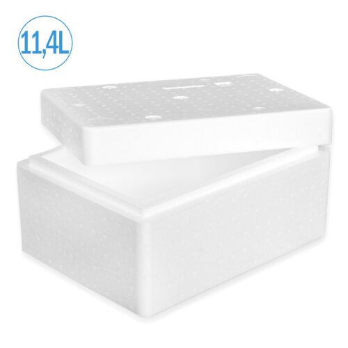 Thermobox Styrofoam box 11,4 liter cooling box shipping container for food, drinks, medication - Styrofoam made of EPS - reusable insulated box