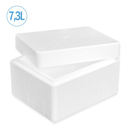 Thermobox Styrofoam box 7.3 liters cooling box shipping container for food, drinks, medication - Styrofoam made of EPS - reusable insulation box