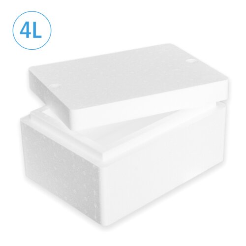 Thermobox Styrofoam Box 4 liters Cooler Shipping Container for Food, Drinks, Medications - Styrofoam made of EPS - reusable Insulated Box