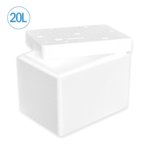 Thermobox Styrofoam box 20 liter cooler box shipping container for food, drinks, medication - Styrofoam made of EPS - reusable insulated box