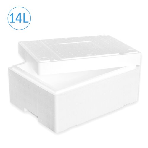 Thermobox Styrofoam box 14 liter cooler box shipping container for food, drinks, medication - Styrofoam made of EPS - reusable insulated box