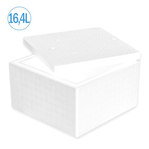 Thermobox Styrofoam box 16,4 liter cooler box shipping container for food, drinks, medication - Styrofoam made of EPS - reusable insulated box